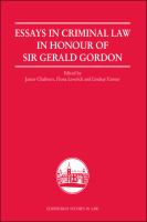 Essays in criminal law in honour of Sir Gerald Gordon /