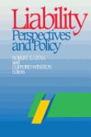 Liability : perspectives and policy /