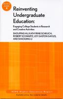 Reinventing undergraduate education : engaging college students in research and creative activities /