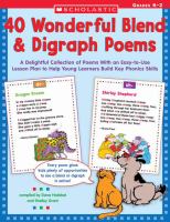 40 wonderful blend & digraph poems : a delightful collection of poems with an easy-to-use lesson plan to help young learners build key phonics skills /