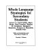 Whole language strategies for secondary students /