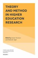 Theory and method in higher education research.
