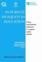 In pursuit of equity in education using international indicators to compare equity policies /