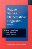 Prague studies in mathematical linguistics.
