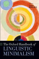 The Oxford handbook of linguistic minimalism /