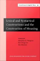 Lexical and Syntactical Constructions and the Construction of Meaning : Proceedings of the Bi-Annual ICLA [i.e. ICLC] Meeting in Albuquerque, July 1995 /