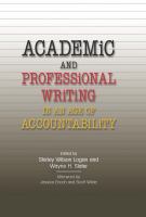 Academic and professional writing in an age of accountability /