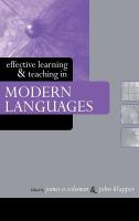 Effective learning and teaching in modern languages /