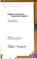 Linguistic communication: perspectives for research.