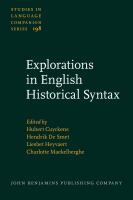 Explorations in English historical syntax /