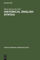 Historical English syntax /