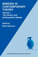 Mimesis in contemporary theory : an interdisciplinary approach /