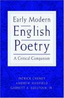 Early modern English poetry : a critical companion /