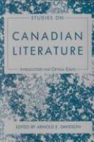 Studies on Canadian literature : introductory and critical essays /