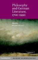 Philosophy and German literature, 1700-1990 /