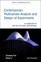 Contemporary multivariate analysis and design of experiments /