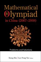 Mathematical Olympiad in China (2007-2008) : problems and solutions /