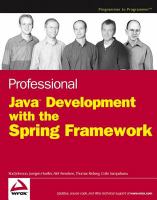 Professional Java development with the Spring Framework /