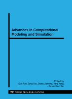 Advances in computational modeling and simulation : selected peer reviewed papers from the 2nd International Conference on Advances in Computational Modeling and Simulation (ACMS 2013), July 17-19, 2013, Kunming, China /