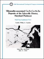 Ultramafite-associated Cu-Fe-Co-Ni-Zn deposits of the Sykesville District, Maryland Piedmont : Sykesville, Maryland, July 17, 1989 /