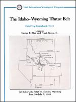 The Idaho-Wyoming thrust belt : Salt Lake City, Utah to Jackson, Wyoming, June 30-July 7, 1989 /
