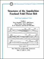 Structures of the Appalachian foreland fold-thrust belt : New York City to Knoxville, Tennessee, June 27-July 8, 1989.
