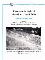 Contrasts in style of American thrust belts : Alabama, Arkansas-Oklahoma, Wyoming-Idaho, Montana July 20-31, 1989 /