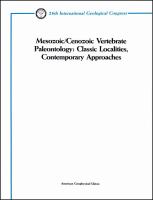 Mesozoic/Cenozoic vertebrate paleontology : classic localities, contemporary approaches ; Salt Lake City, Utah to Billings, Montana, July 19-27, 1989 /