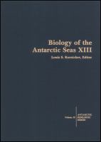 Biology of the Antarctic seas XIII /