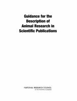 Guidance for the description of animal research in scientific publications /