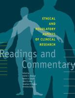 Ethical and regulatory aspects of clinical research : readings and commentary /