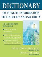 Dictionary of health information technology and security /