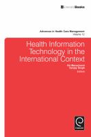 Health information technology in the international context /