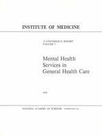 Mental health services in general health care : summary of the Invitational Conference on the Provision of Mental Health Services in Primary Care Settings, April 2, 3, 1979, Washington, D.C.