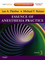 Essence of anesthesia practice /