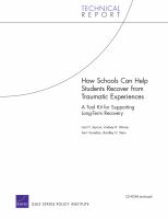How schools can help students recover from traumatic experiences : a tool-kit for supporting long-term recovery /