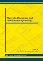 Materials, Mechanics and Information Engineering /