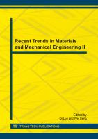 Recent trends in materials and mechanical engineering II /