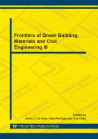 Frontiers of green building, materials and civil engineering III /