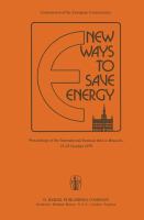 New ways to save energy : proceedings of the international seminar held in Brussels on 23-25 October 1979 /