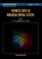 Advanced topics in nonlinear control systems /