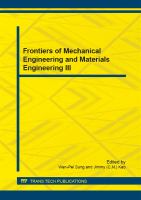 Frontiers of Mechanical Engineering and Materials Engineering III /