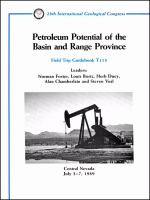 Petroleum potential of the Basin and Range Province : Central Nevada, July 3-7, 1989 /