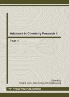 Advances in chemistry research II : selected peer reviewed papers from the 2nd International Conference on Chemical Engineering and Advanced Materials (CEAM 2012), July 13-15, 2012, Guangzhou, China /
