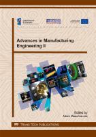 Advances in Manufacturing Engineering II /