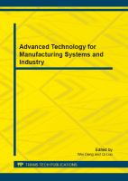 Advanced technology for manufacturing systems and industry /