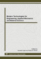 Modern technologies for engineering, applied mechanics and material science : selected, peer reviewed papers from the 5th International Conference on Manufacturing Science and Technology (ICMST 2014), June 7-8, 2014, Sarawak, Malaysia /