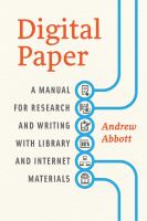 Digital paper : a manual for research and writing with library and internet materials /
