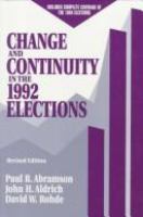 Change and continuity in the 1992 elections /