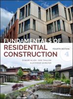 Fundamentals of residential construction /